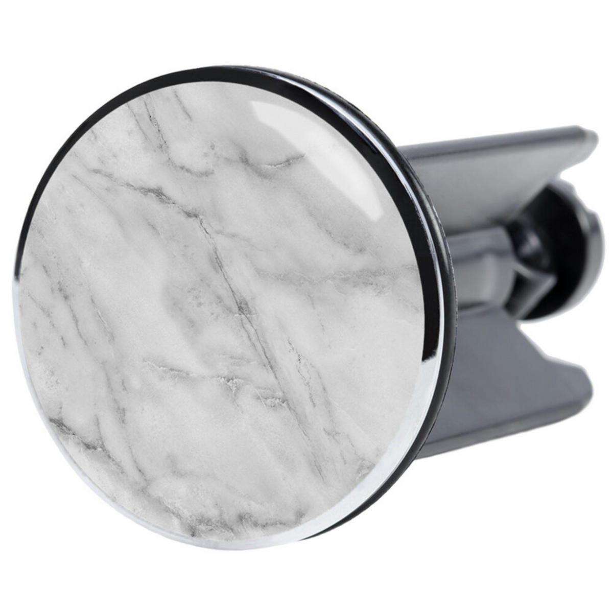 WASCHBECKENSTÖPSEL Marmor - Grau, Kunststoff/Metall (4/7/7cm) - Sanilo
