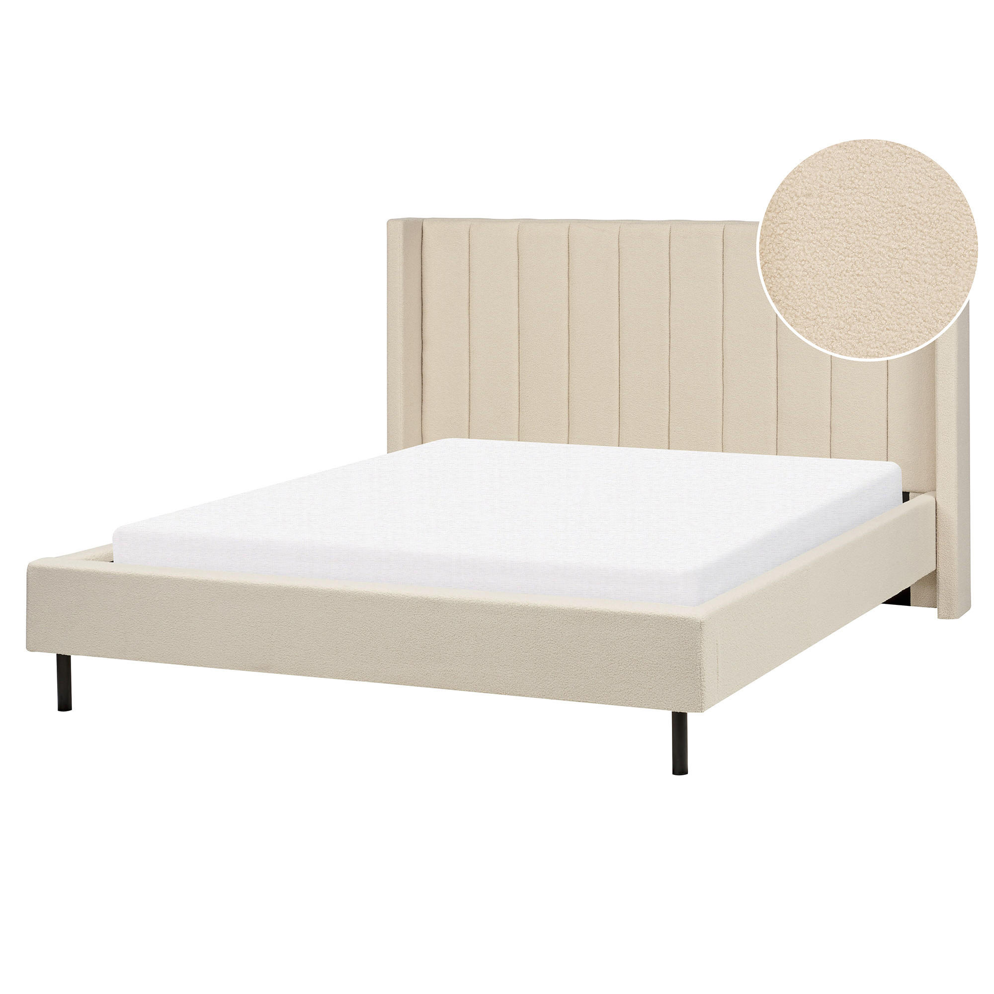 POLSTERBETT mit Lattenrost 160x200 cm Beige Villette - Beige, Textil (160/200cm) - Beliani