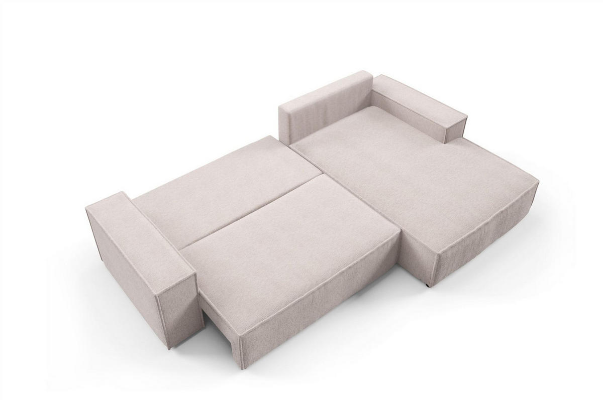 ECKSOFA Corunia In Aragon - Weiß, Holzwerkstoff/Textil (294/185cm) - Fun Möbel