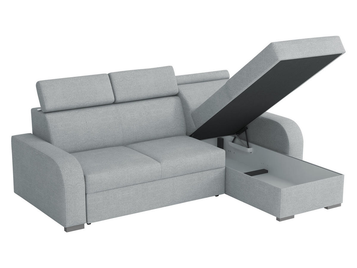 ECKSOFA Oslo 2rLC - Beige/Silberfarben, Holz/Textil (235/170cm) - MIRJAN24