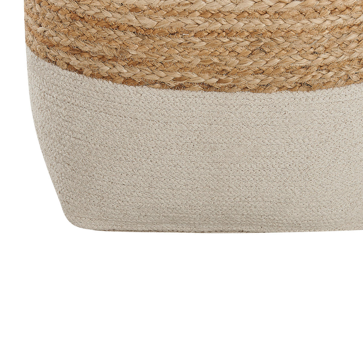 POUF Kirama 44/44/44 cm - Beige, Naturmaterialien (44/44/44cm) - Beliani