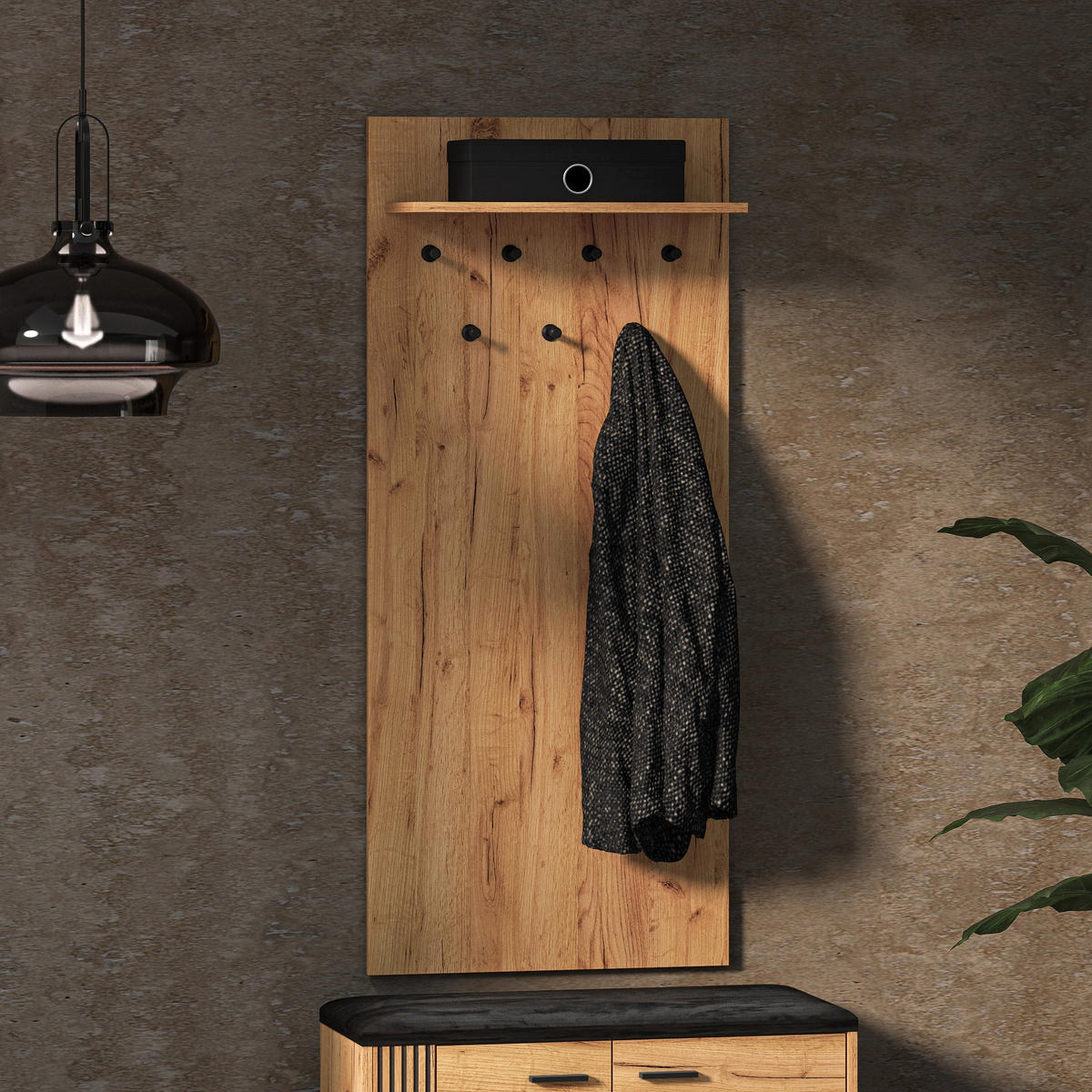 GARDEROBE Vasco Eiche 60 cm - Eichefarben, Holzwerkstoff (60/138/23.7cm) - Homebook