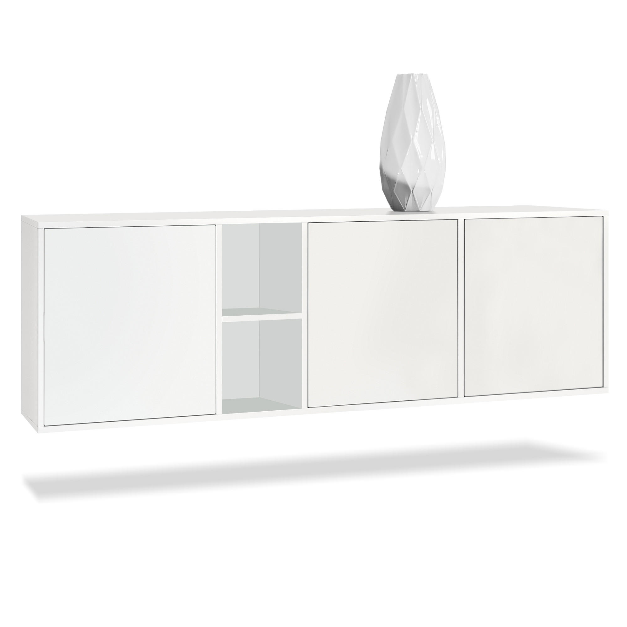 SIDEBOARD Cuba Türen in Weiß matt - Weiß, Holzwerkstoff (182/53/35cm) - Vladon