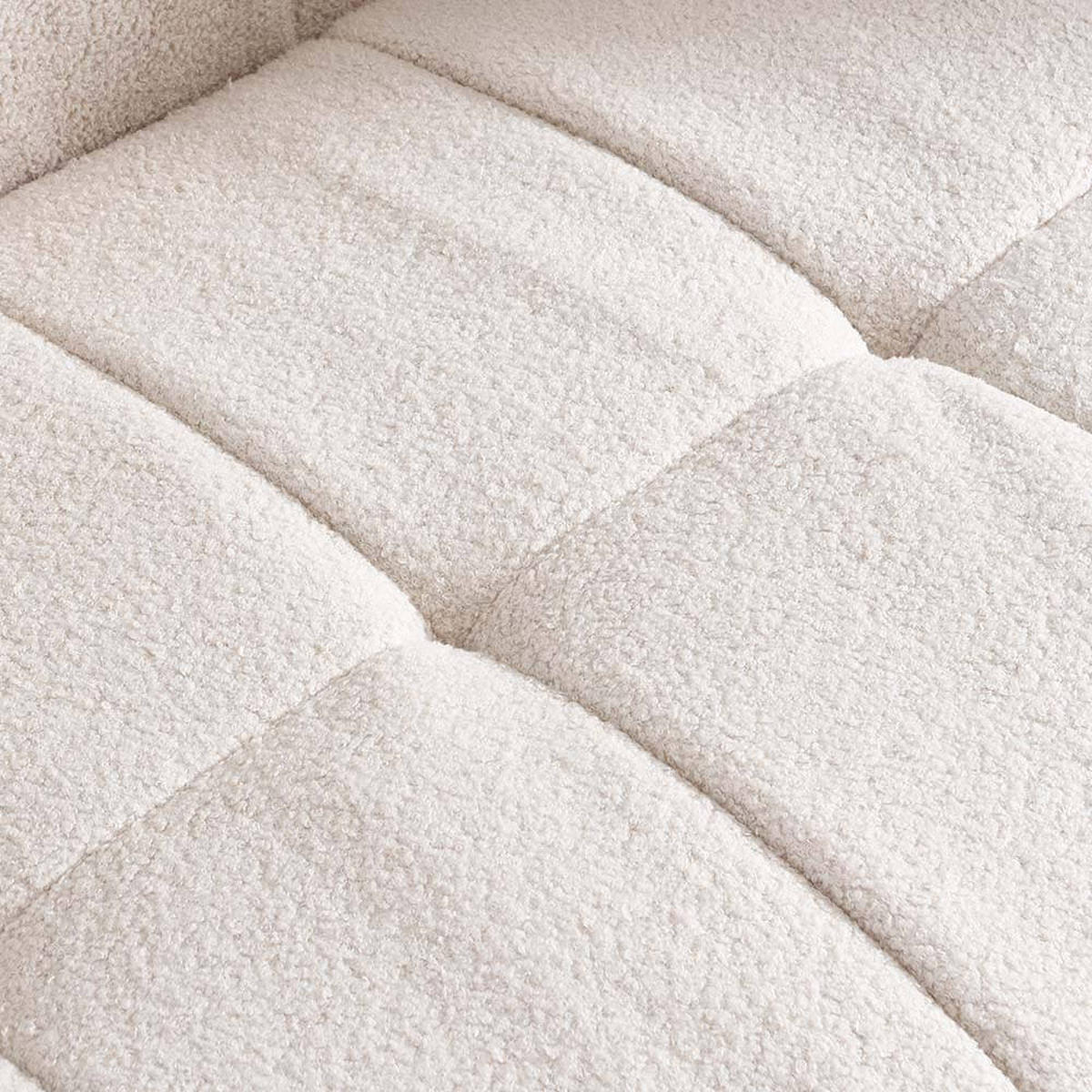 TEDDY Sessel Bouclé COMO - 132 x 92 cm Beige - Beige, Textil (132/68/92cm) - Home Deluxe