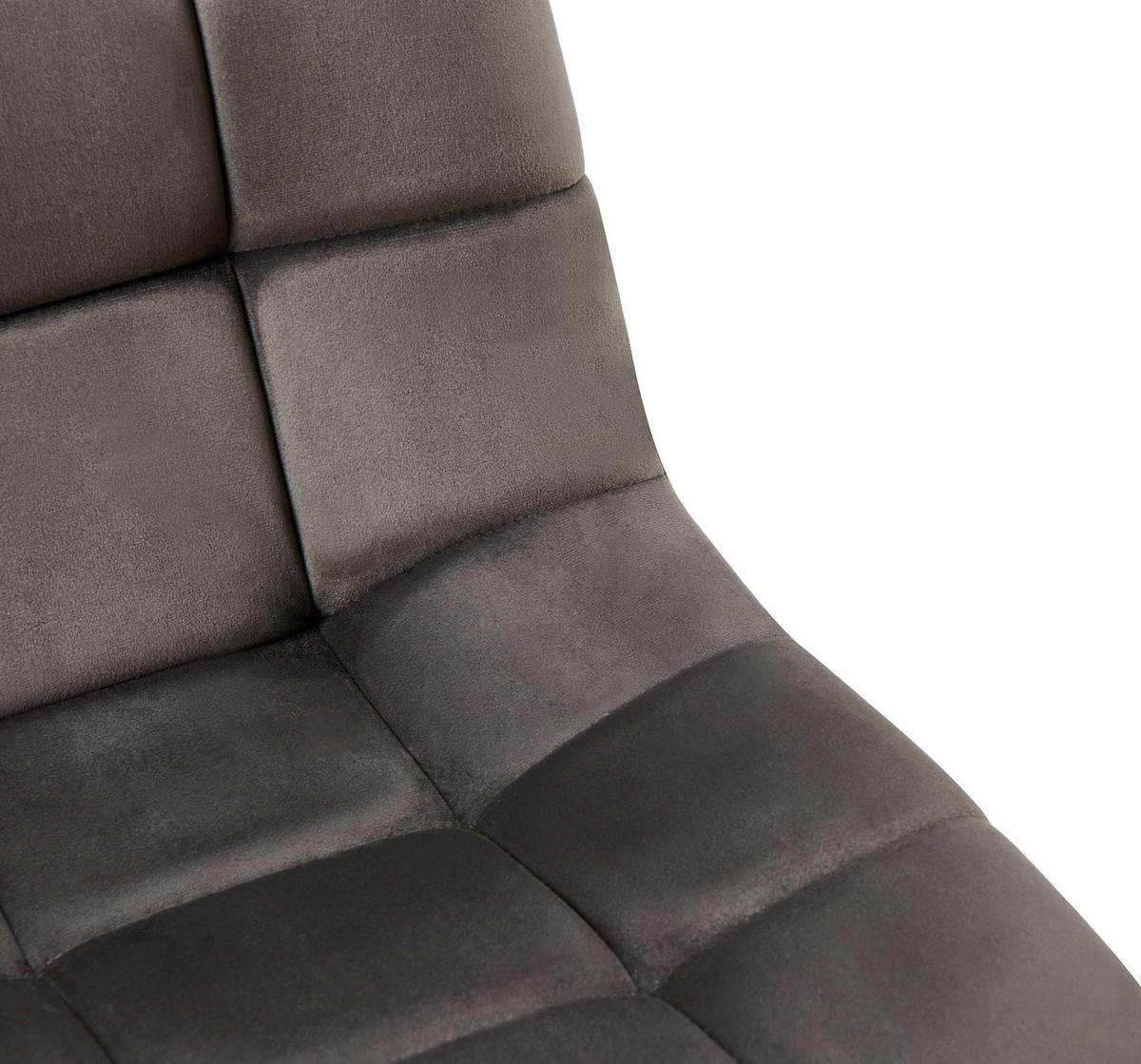 STUHL 4er Set Samt Anthrazit - Anthrazit/Schwarz, Textil/Metall (45/84/55cm) - CLP
