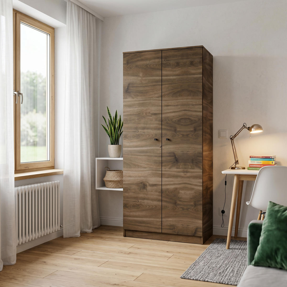 DREHTÜRENSCHRANK NESTOS 80/190/56cm 2-türig Braun - Braun, Holzwerkstoff (80/190/56cm) - MASSENO