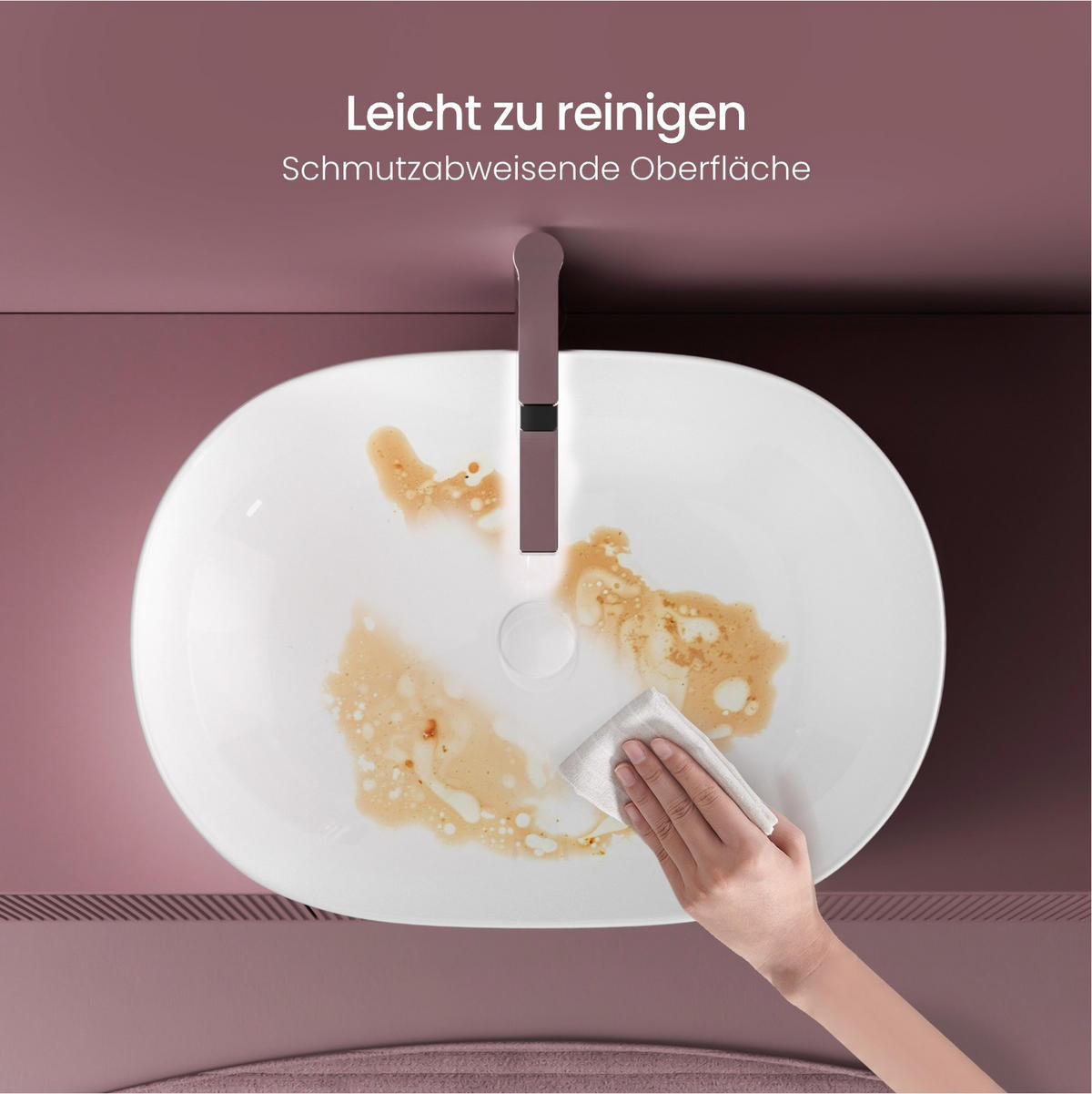 WASCHBECKEN Abgerundete Ecken Mattweiß 60 / 41,5 / 13,5 cm - Weiß, Keramik (41.5/13.5/60cm) - EMKE