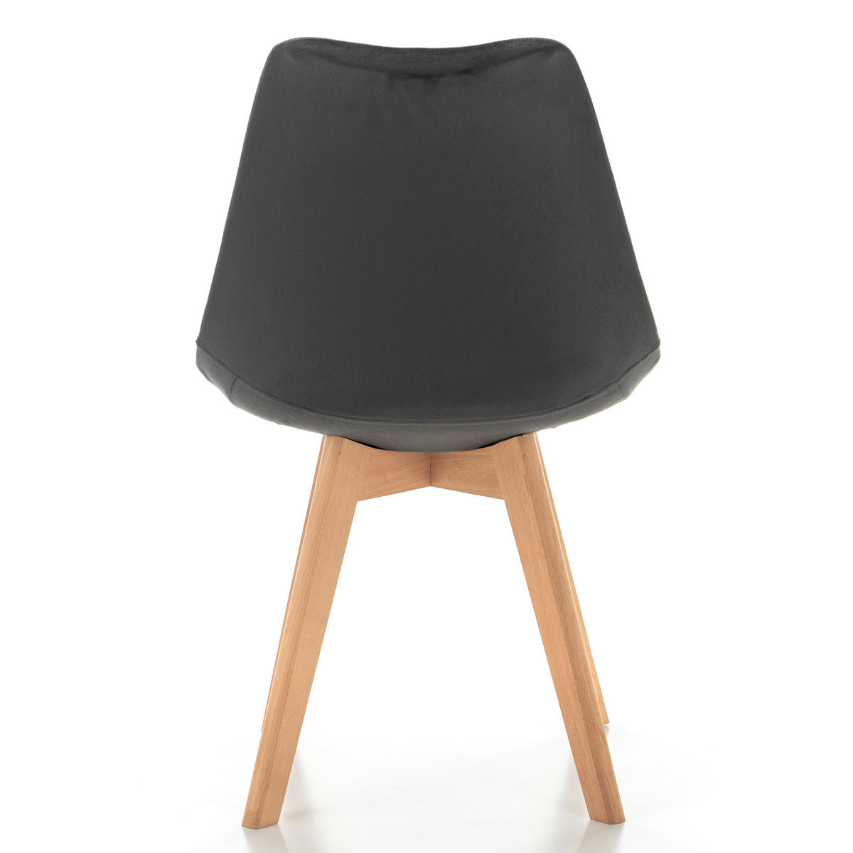 STUHL Dublin modern grau, Holzbeinen - Veloursstoff und Polsterschaum - Naturfarben/Grau, Holz/Textil (50/83/54cm) - NEW HOME