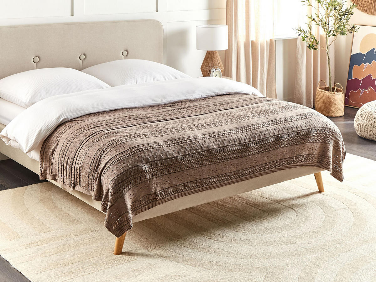 DECKE Braun 150 x 200 cm Daulet - Braun, Textil (150/200cm) - Beliani