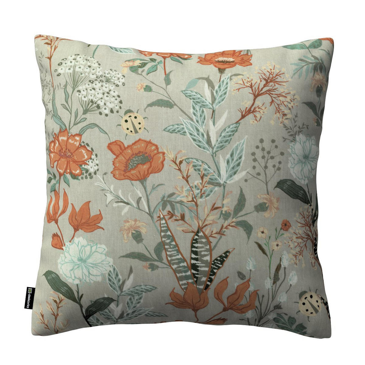 KISSENHÜLLE FLOWERS grau und rosa, 43x43cm - Rosa, Textil (43/43cm) - Dekoria