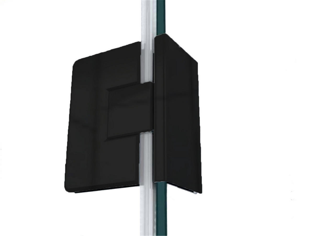 DUSCHKABINE Emma 90x90x90 x195 cm U-Form Schwarz - Schwarz, Glas (90/90/195cm) -  Glaswerk Westfalen