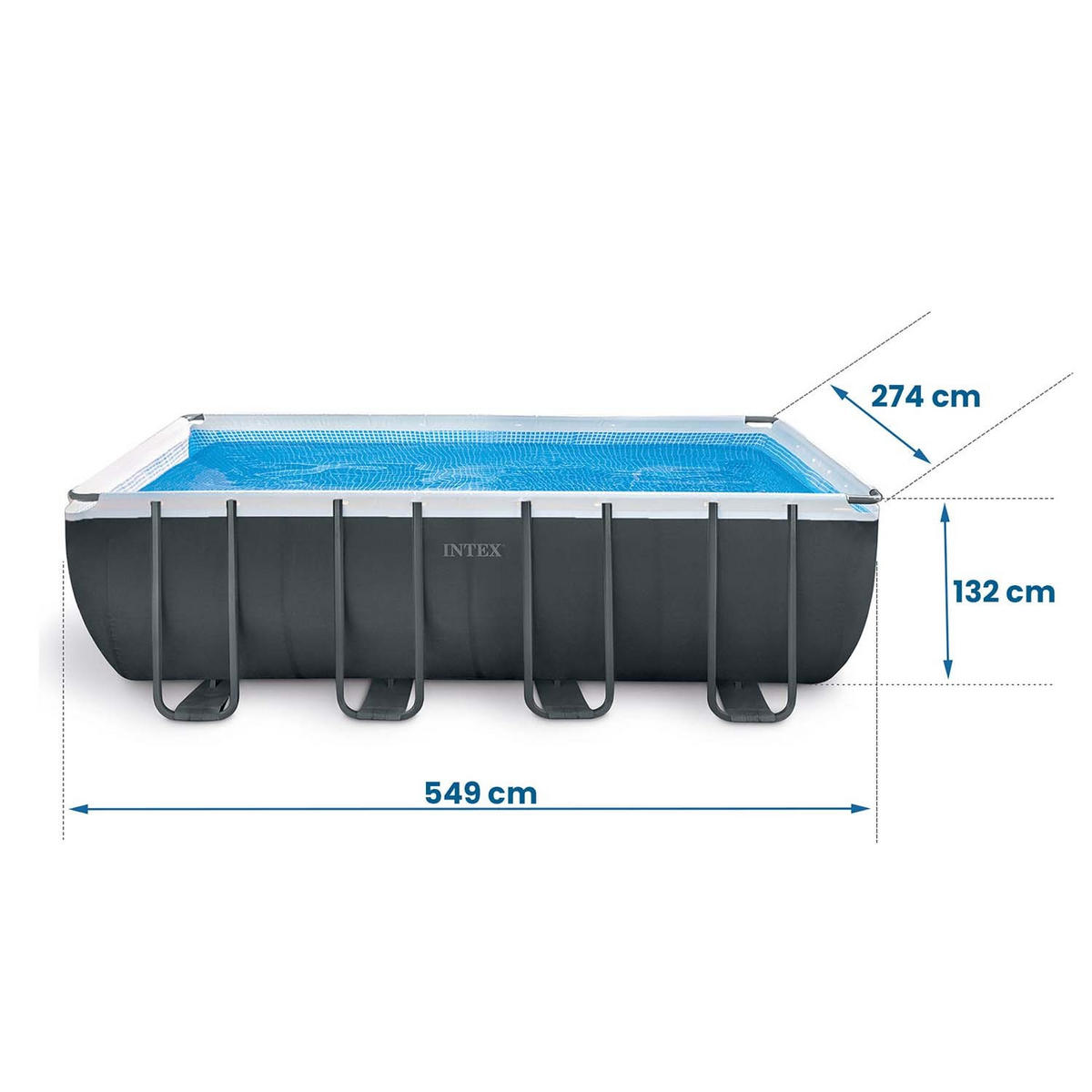 POOL SET 549 x 274 x 132 cm, 11in1 - 26356 - Blau, Textil (549/132/274cm)