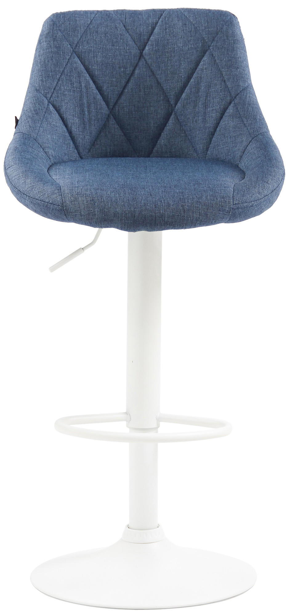 BARHOCKER Stoff Blau - Blau/Weiß, Textil/Metall (46/83/49cm) - CLP