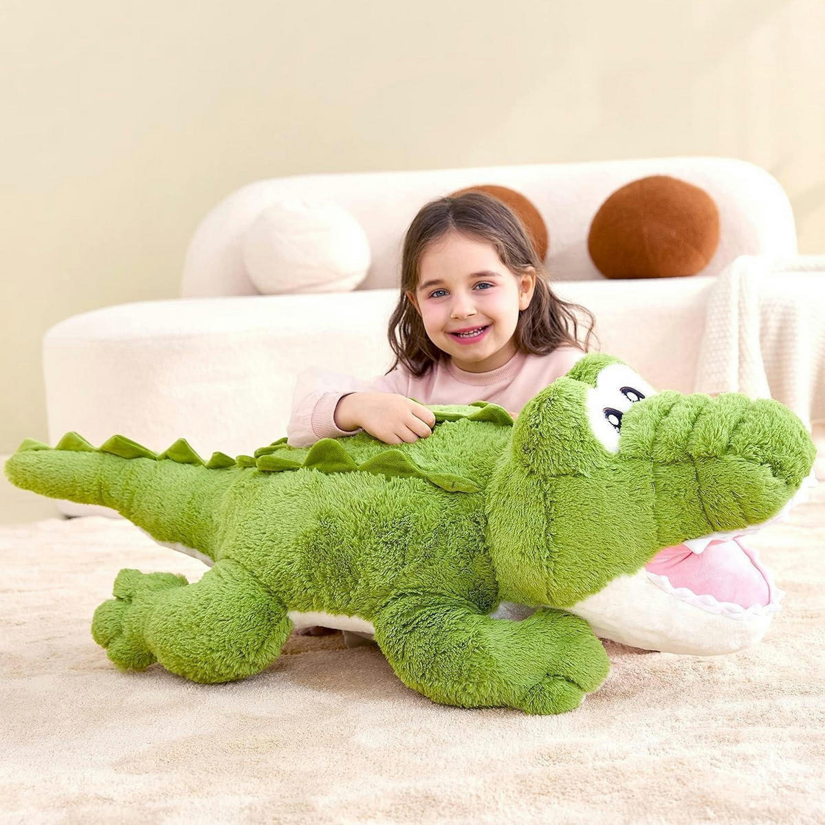 STOFFTIER Krokodil 78 cm - Grün, Textil (32/78cm)