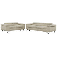 SEDACÍ SOUPRAVA PETERS 2+3 - Béžová Samet - černá/béžová, kov/textil (262/76/99cm) - MKS
