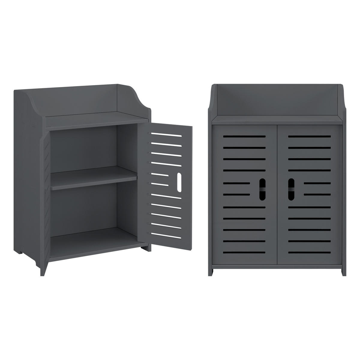 BADEZIMMERSCHRANK Trosa - Dunkelgrau, Kunststoff (45/62/25cm) - [en.casa]