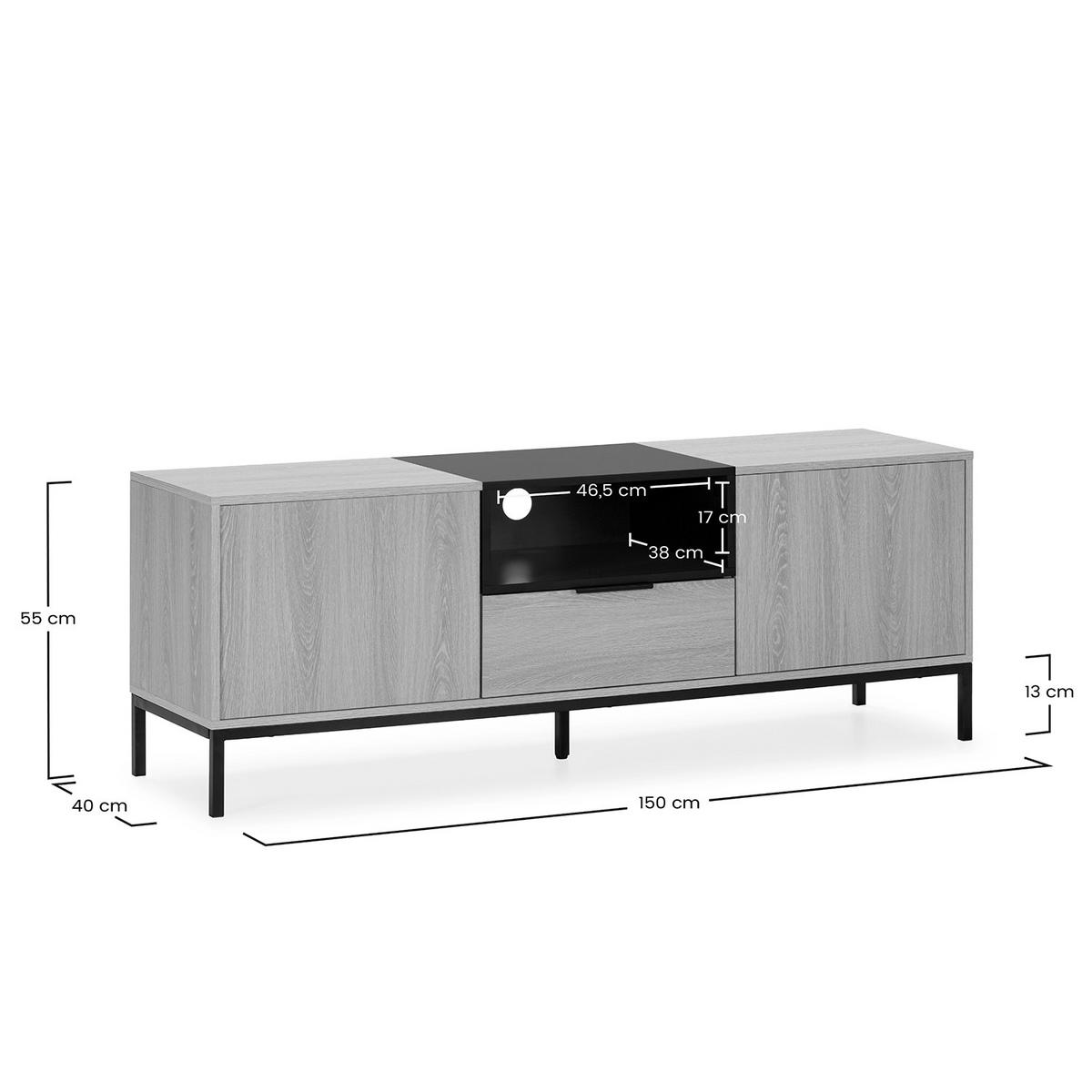 TV-ELEMENT Nieve 2 türen 1 schublade Eichenfarbe - Honigeiche, Holzwerkstoff (150/55/40cm) - VS Venta-stock