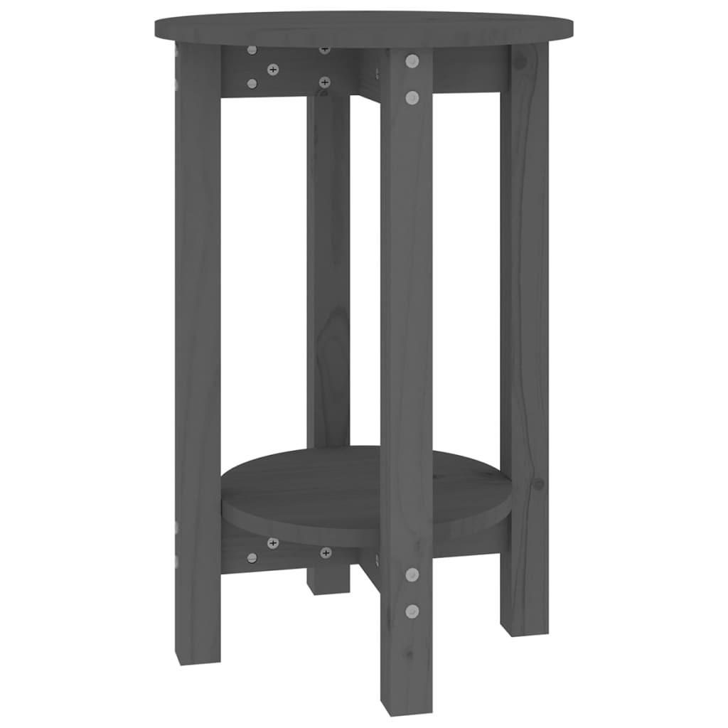 COUCHTISCH Grau Ø 40x60 cm Massivholz Kiefer - Grau, Holz (40/40/60cm) - furnicato