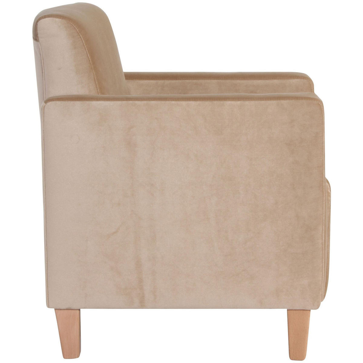 SESSEL Karol Bezug Samtvelours Buche natur / sand - Sandfarben, Kunststoff (71/81/70cm) - 58aufmkessel