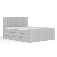 BOXSPRINGBETT Bergamo Hellgrau 200/200 cm - Hellgrau/Schwarz, Holz/Holzwerkstoff (200/200cm) - Maison de Reve