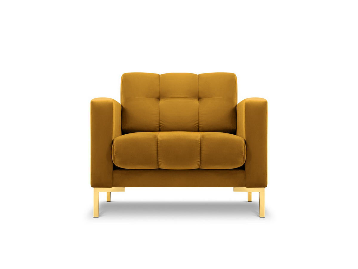 SESSEL Mamaia aus Samt gelb - Gelb, Textil (92/75/87cm) - Micadoni