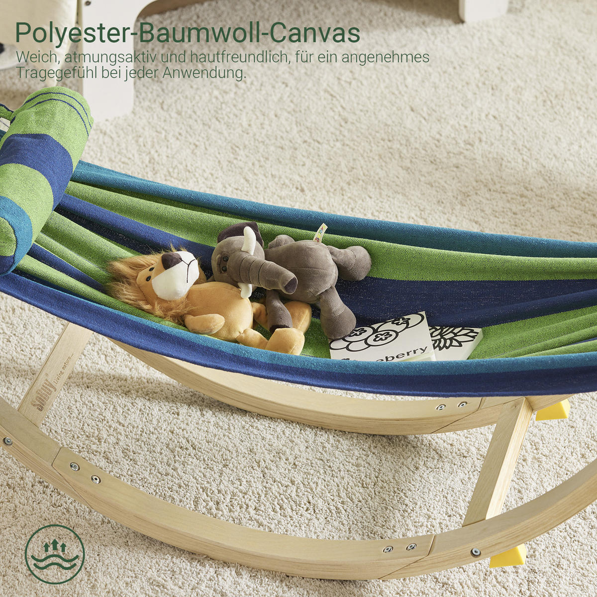 KINDERHÄNGEMATTE Bunt - Multicolor, Holzwerkstoff (124/45/36cm) - SoBuy