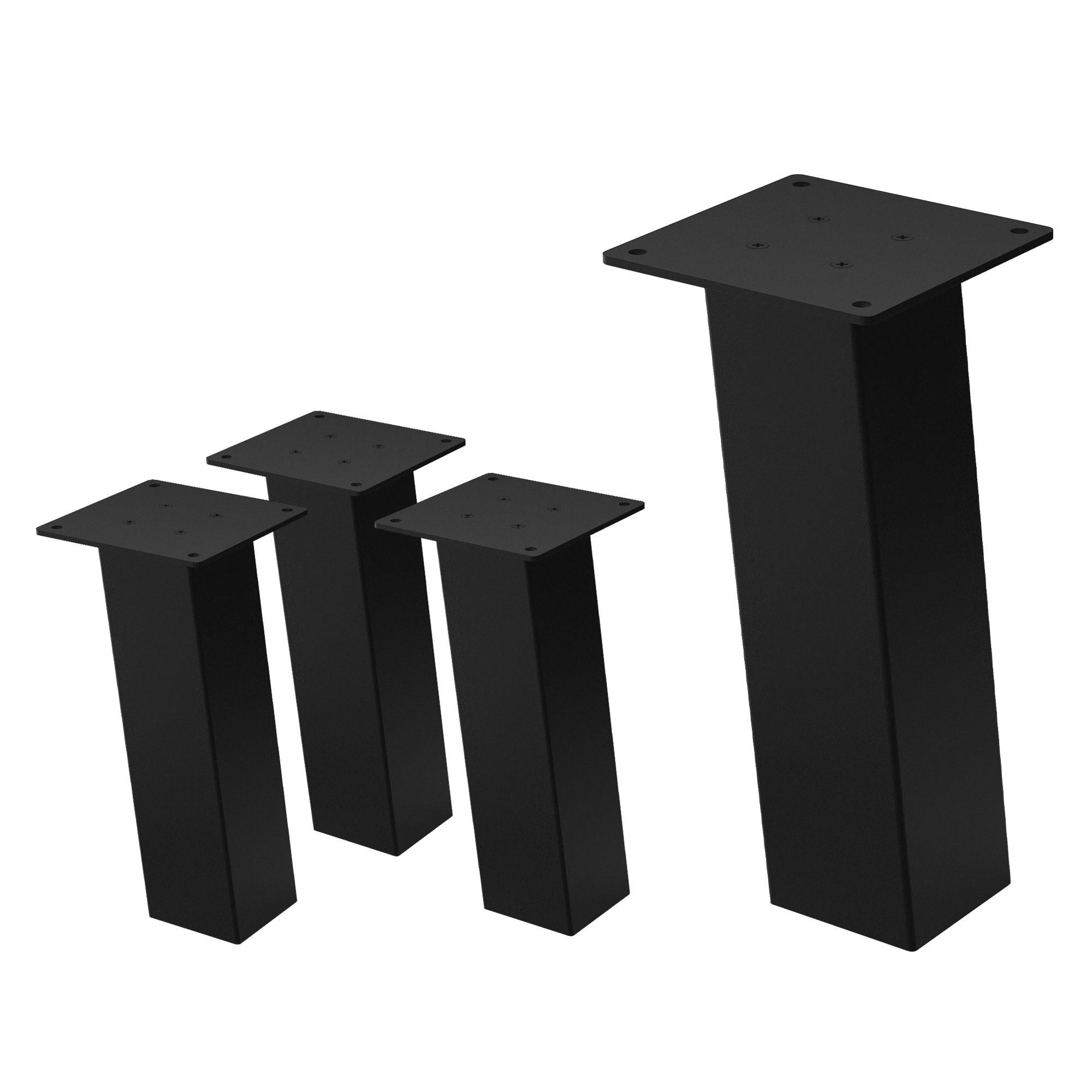 TISCHBEINE 4er Set I-96GRAD-Design H:30 cm Schwarz 8x8 cm - Schwarz, Metall (8/30/8cm) - ML-DESIGN