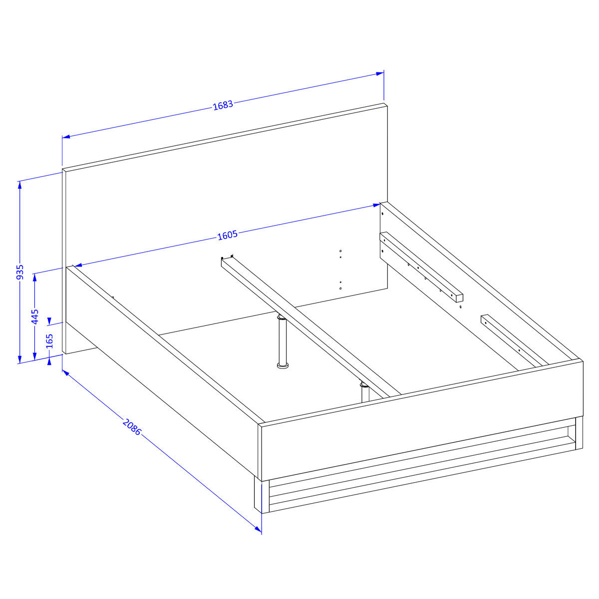 POSTEL 160/200 Eden Dřevo - hnědá, kompozitní dřevo (160/200cm) - Petits-meubles