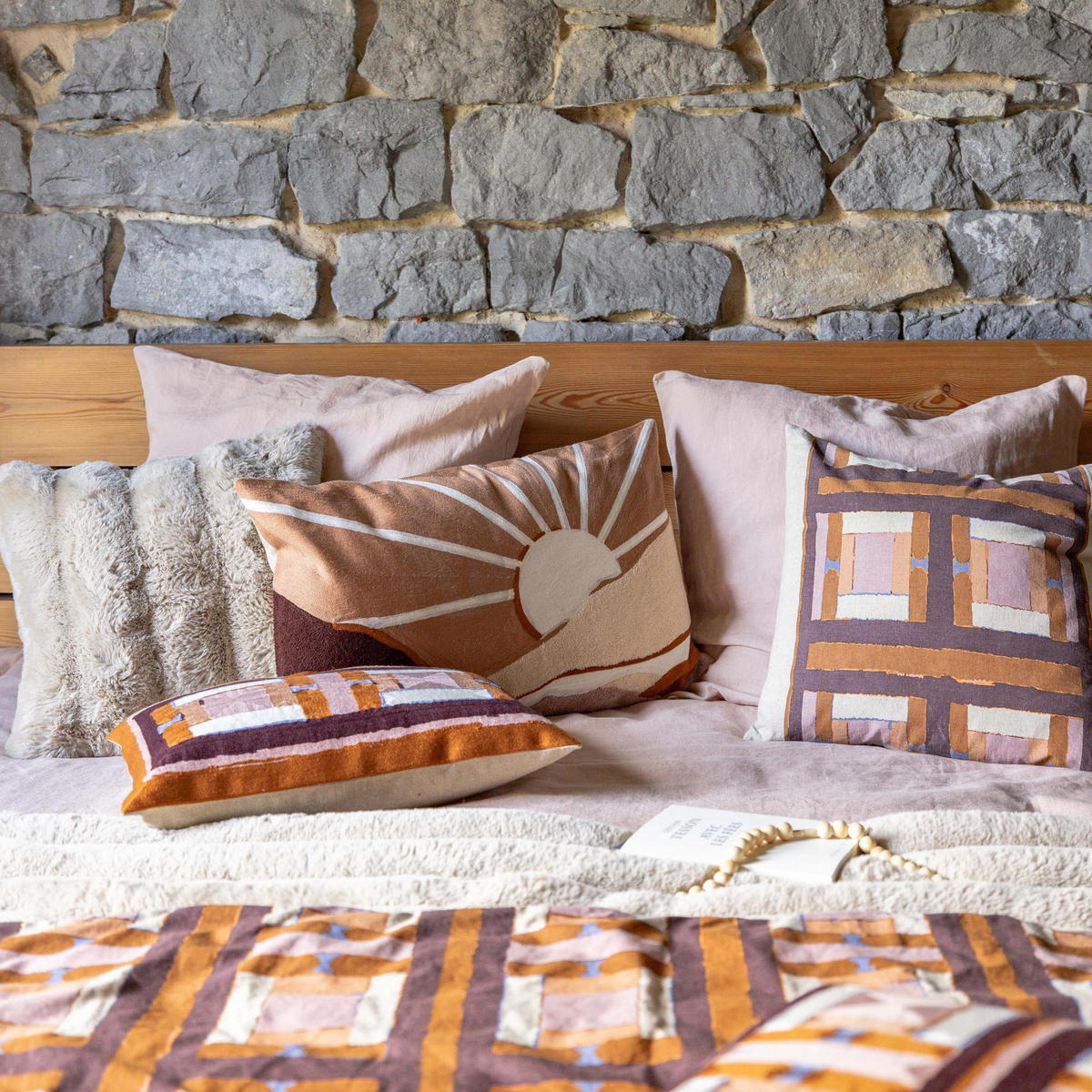 BEDRUCKTES KISSEN Taho kupferbraun 45 x 45 cm - Dunkelorange, Textil (45/45cm) - Vivaraise