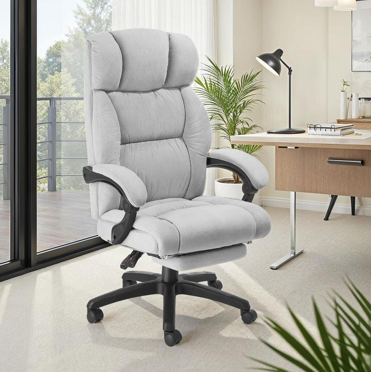 BÜROSTUHL Jillien,Belastbarkeit 120 kg,grau - Grau, Kunststoff (64/115/118cm) - tectake