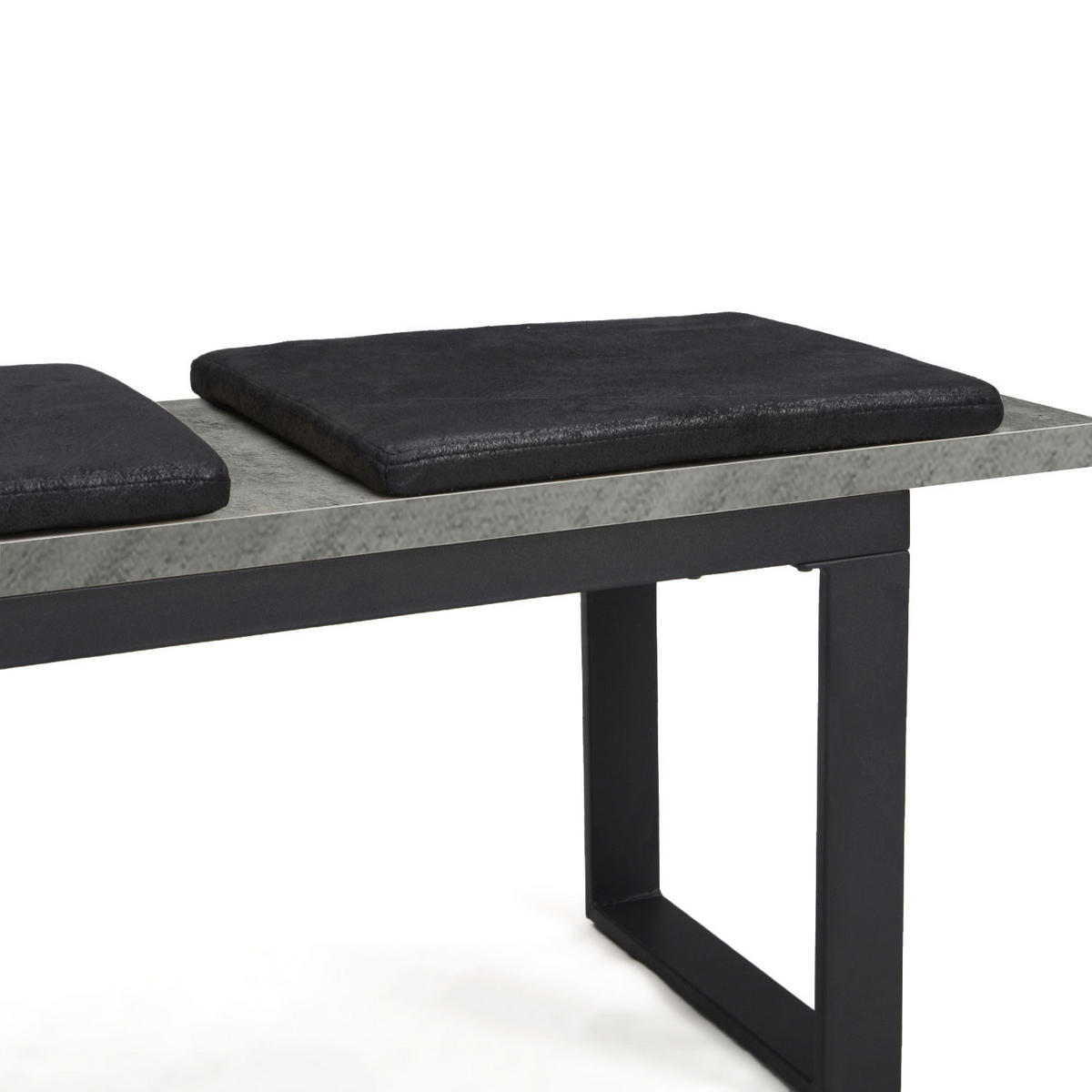 SITZBANK LEA Beton, 160/40/45 cm - Anthrazit/Schwarz, Holzwerkstoff/Metall (160/45/40cm) - B&D Home