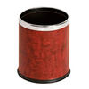 PAPIERKORB Doppelwandig In Lederoptik 10 Liter Aus Mattem Edelstahl - Rot, Metall (22.5/27.5/22.5cm) - PROREGAL