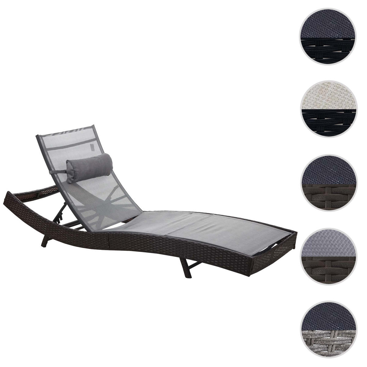 SONNENLIEGE Braun, Grau - Braun/Grau, Kunststoff (70/88/220cm) - MCW