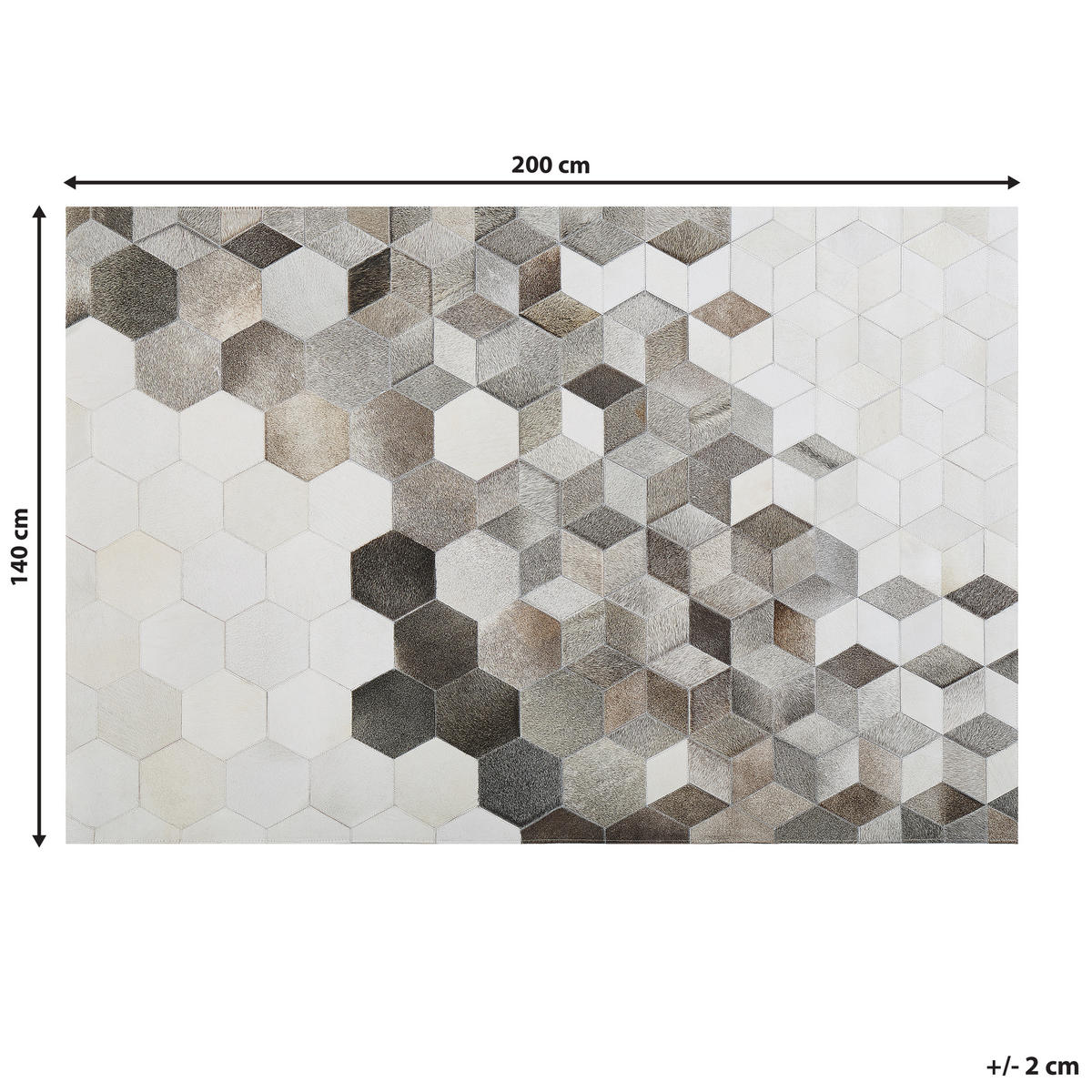 KURZFLOR-TEPPICH Sason 200/140 cm - Multicolor, Fell (140/200cm) - Beliani