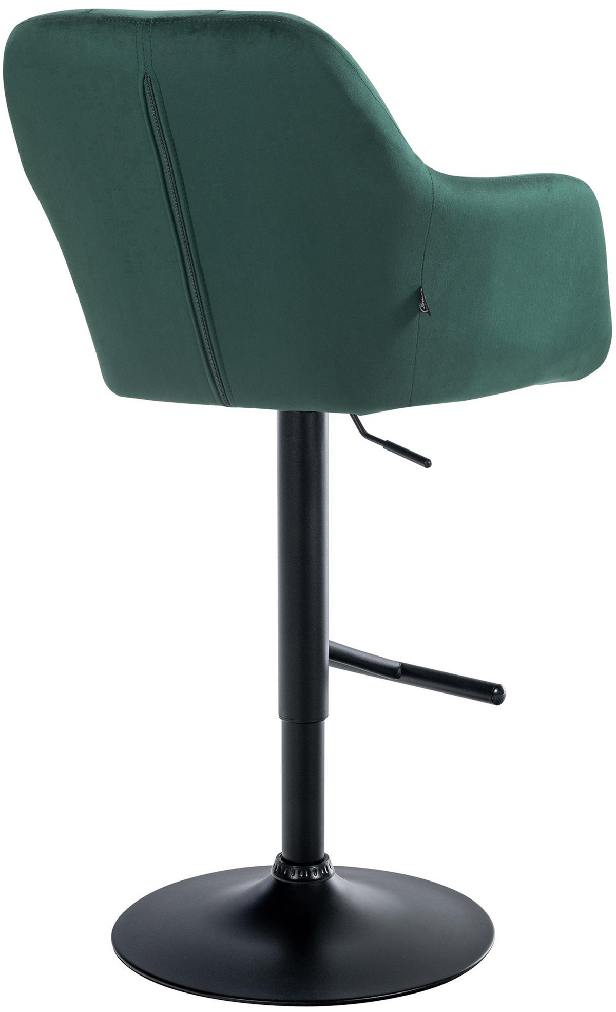 BARHOCKER Nardo Samt schwarz grün - Schwarz/Grün, Textil/Metall (57/118/59cm) - TPFLiving