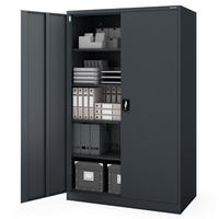 AKTENSCHRANK abschließbar KADO Flügeltüren 185x115x60cm Anthrazit - Anthrazit, Metall (115/185/60cm) - DELUKE