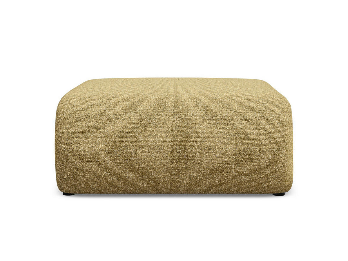 POUF Strukturstoff Stoff Gelb - Currygelb/Gelb, Kunststoff/Textil (94/40/89cm) - Makamii