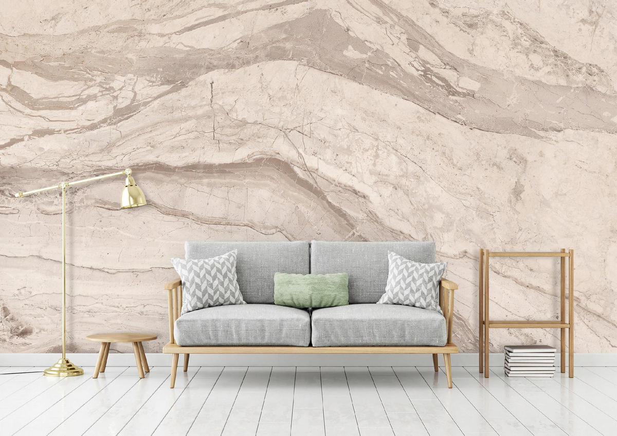 FOTOTAPETE Marmor Abstrakt Beige 368x254 cm - Multicolor, Papier (368/254cm) - Wallarena