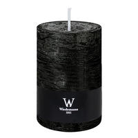 STUMPENKERZE Rustik Marble Style Schwarz 140 x Ø 98 mm, 1 Stück - Schwarz, Paraffin (14cm) - Wiedemann Kerzen