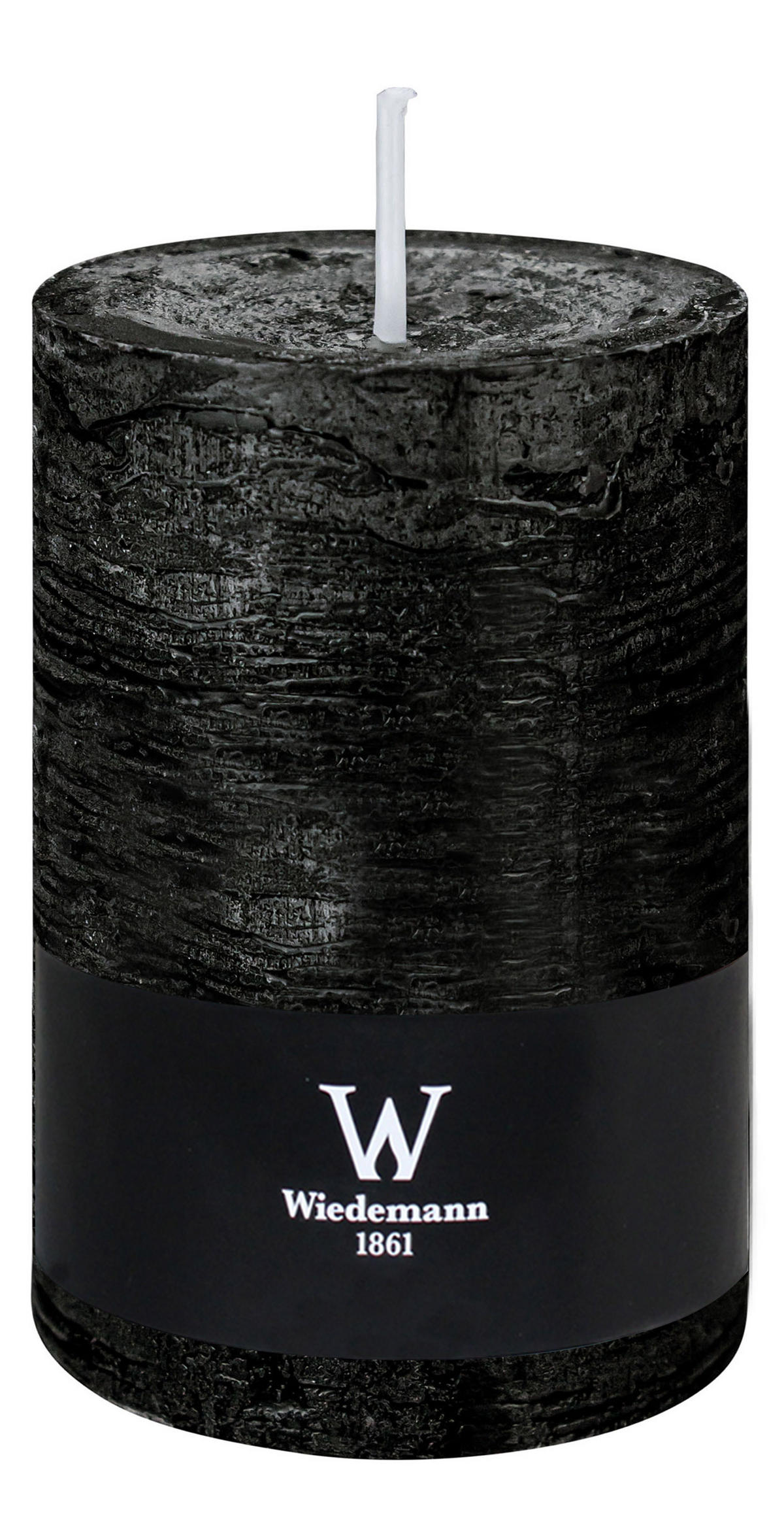 STUMPENKERZE Rustik Marble Style Schwarz 140 x Ø 98 mm, 1 Stück - Schwarz, Paraffin (14cm) - Wiedemann Kerzen