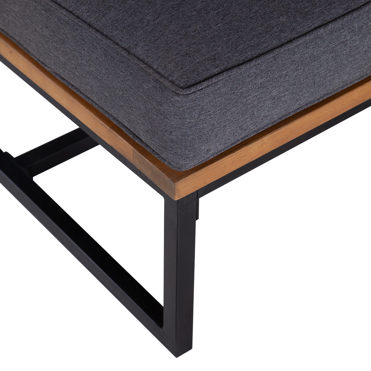 LOUNGESESSEL - Polyester / Akazie massiv - Grau / Braun - Braun/Grau, Holz/Textil (65/79/74cm) - home24