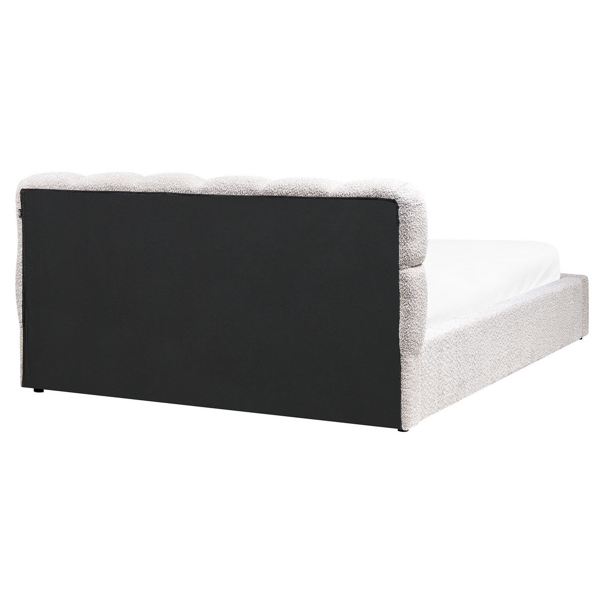BETT mit Stauraum 160/200 cm Bouclé Hellbeige Baston - Beige, Textil (160/200cm) - Beliani