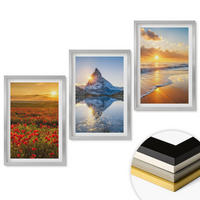 WANDBILDER 3er Set - 40x60 cm Silberner Rahmen - Landschaften aus Bergen und Meeren im Westen - Silberfarben, Kunststoff (40/60cm) - ArtPrintCave