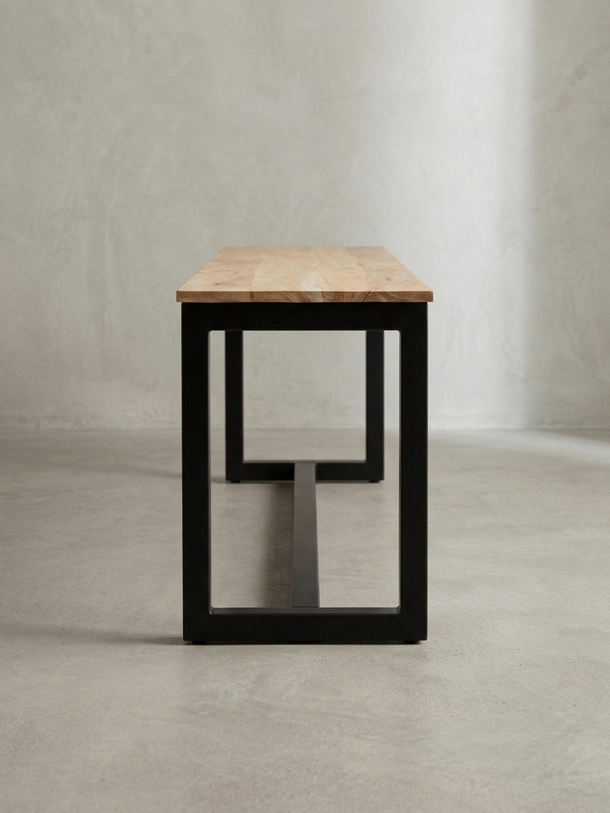 ESSZIMMERBANK Massivholz Metall Loft-Stil ohne Lehne, Akazie 160x40x45 cm - Schwarz/Braun, Holz/Metall (160/45/40cm) - KADIMA DESIGN