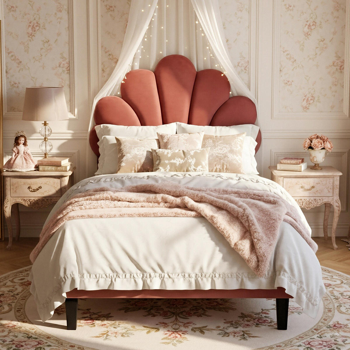 POLSTERBETT Glamour mit Höhenverstellbarem Kopfteil 90/200 cm Samt Bordeaux - Rot, Textil (90/200cm) - Creahappy