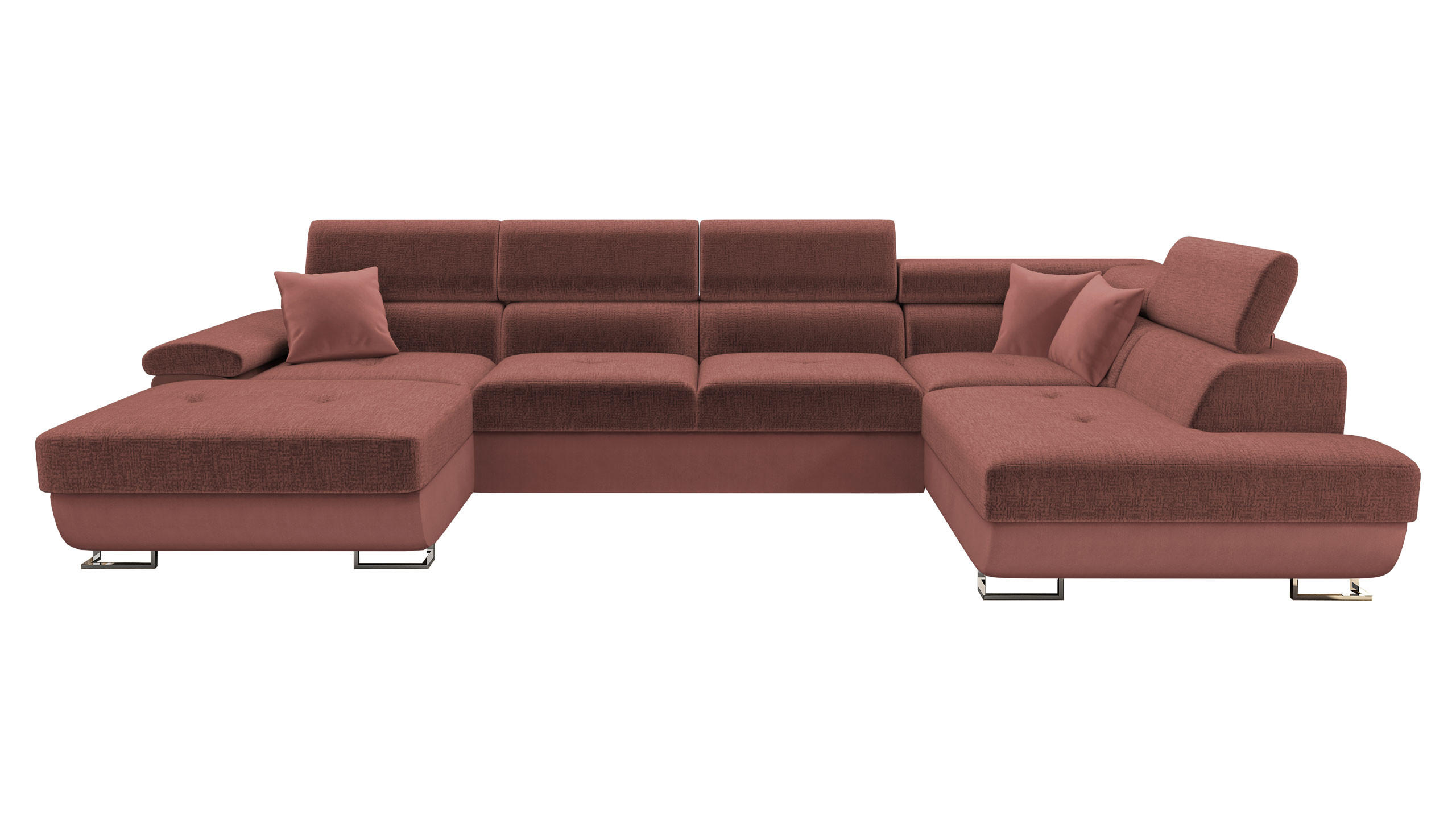 WOHNLANDSCHAFT Cotere Bis Premium, Seite: Rechts - Braun, Holz/Textil (345/91/202cm) - MIRJAN24
