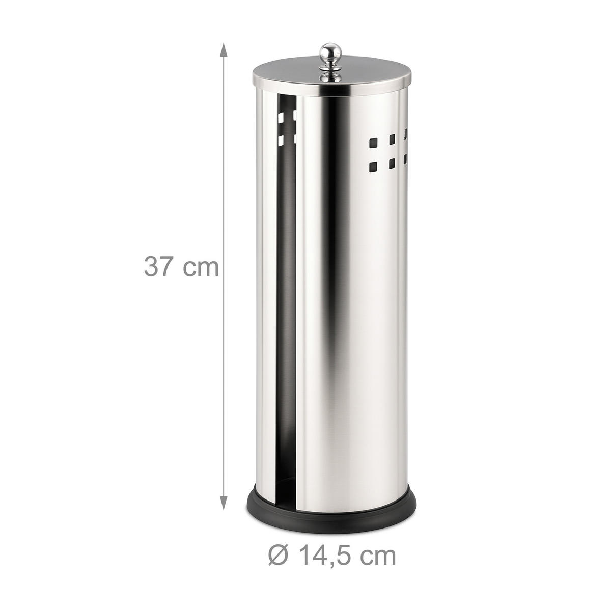 TOILETTENPAPIER-AUFBEWAHRUNG - Silberfarben, Kunststoff/Metall (14.5/37/14.5cm) - Relaxdays