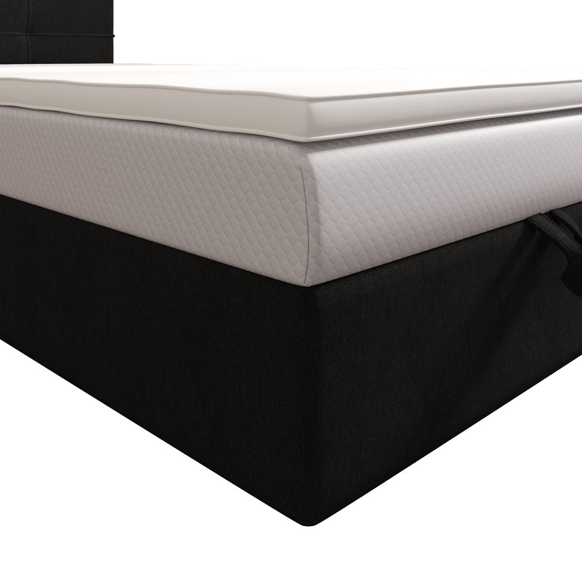 BOXBETT DUO 1 90x200 Cosmic 100, mit Matratze H3 und Topper, Schwarz - Schwarz, Holz/Kunststoff (90/200cm) - Bedante