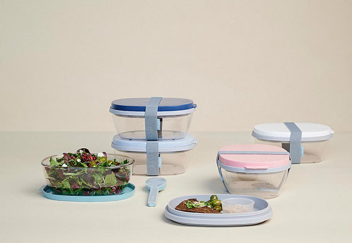 SALATBOX Ellipse nordic pink 1300 ml - Rosa, Kunststoff (17.5/9.5/22.5cm) - Mepal