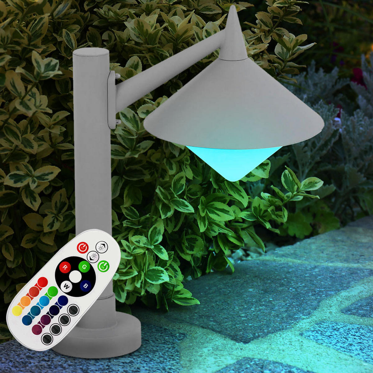 LED STEHLEUCHTE MANHATTAN Grau ALU - Grau, Kunststoff/Metall (26/58/40cm)